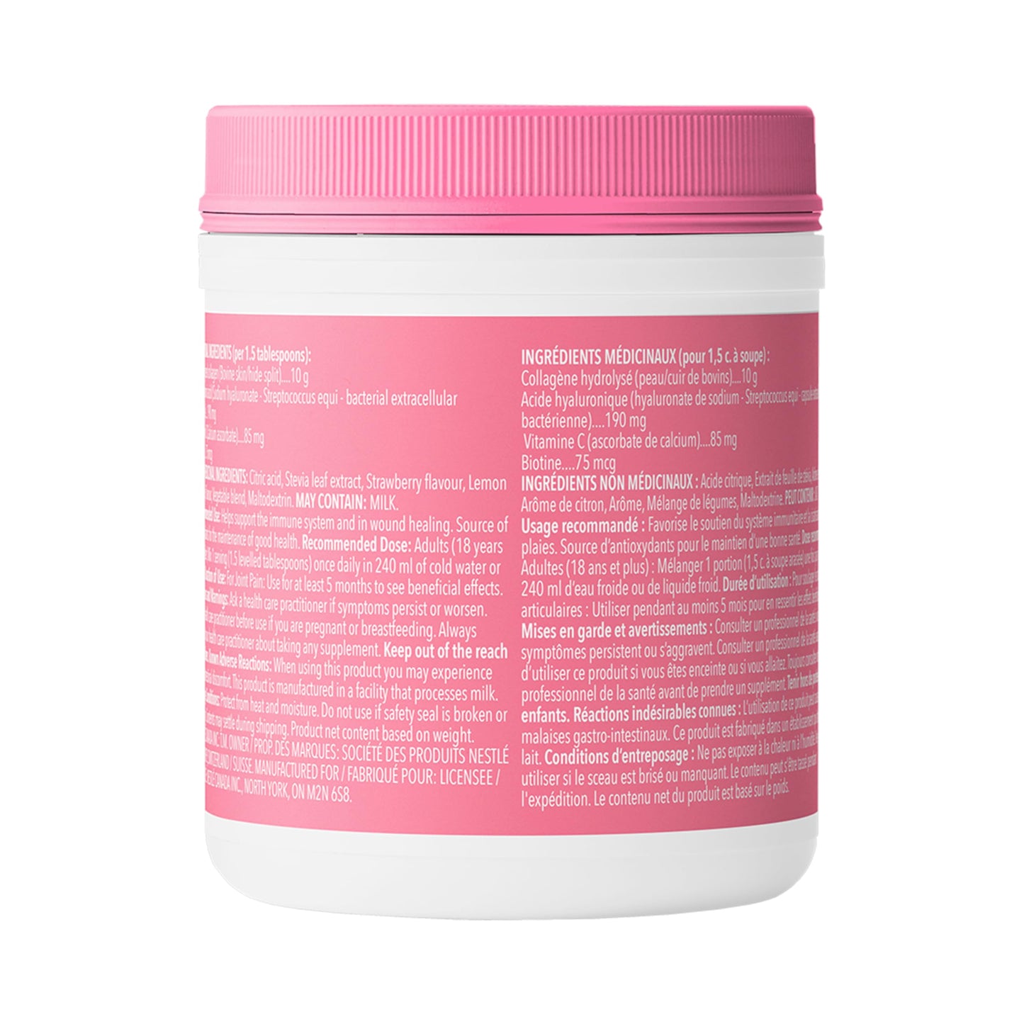 VITAL PROTEINS Beauty Collagen Peptides Strawberry Lemon Powder, Supports Hair, Skin & Nails With Hyaluronic Acid, Biotin & Vitamin C & Helps Form Collagen & Reduce Joint Pain Associated With Osteoarthritis, 201 g - Available at All In One Marketplace Canada