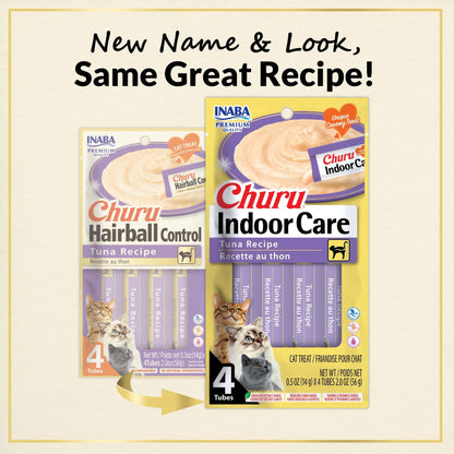 INABA Churu Indoor Care Cat Treats Lickable Tubes, Tuna, 24ct