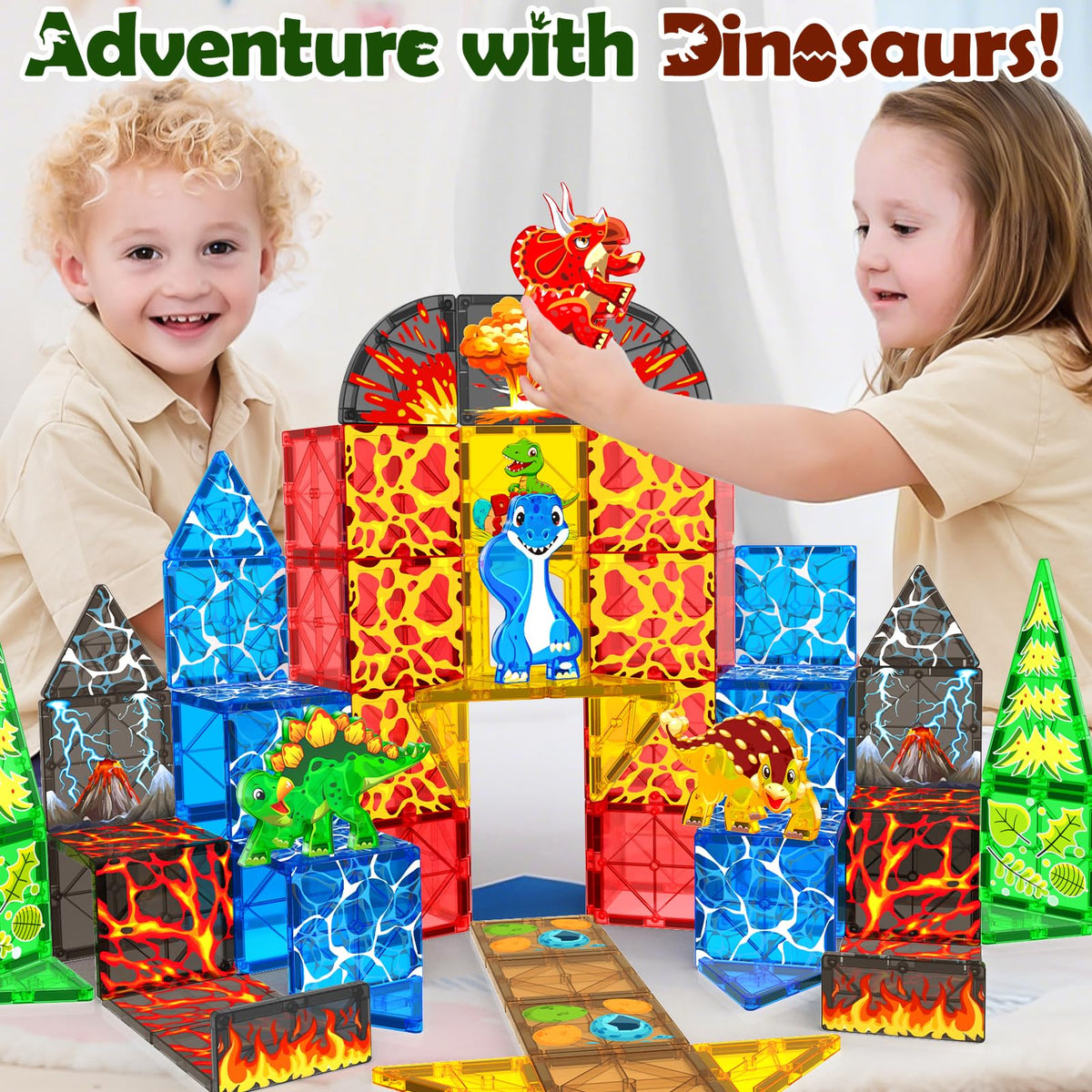 NVHH Magnetic Tiles Dinosaur Toys Magnet Tiles for Kids Ages 3-5 4-8 5-7 🍁 All In One Marketplace Canada