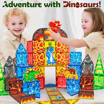 NVHH Magnetic Tiles Dinosaur Toys Magnet Tiles for Kids Ages 3-5 4-8 5-7 🍁 All In One Marketplace Canada