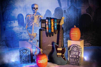 Courroie de guitare Halloween Levy's Leathers, 2 po de largeur, en polyester avec réglage tri-glide ; Faucheuse d'Halloween (MP2H-002)