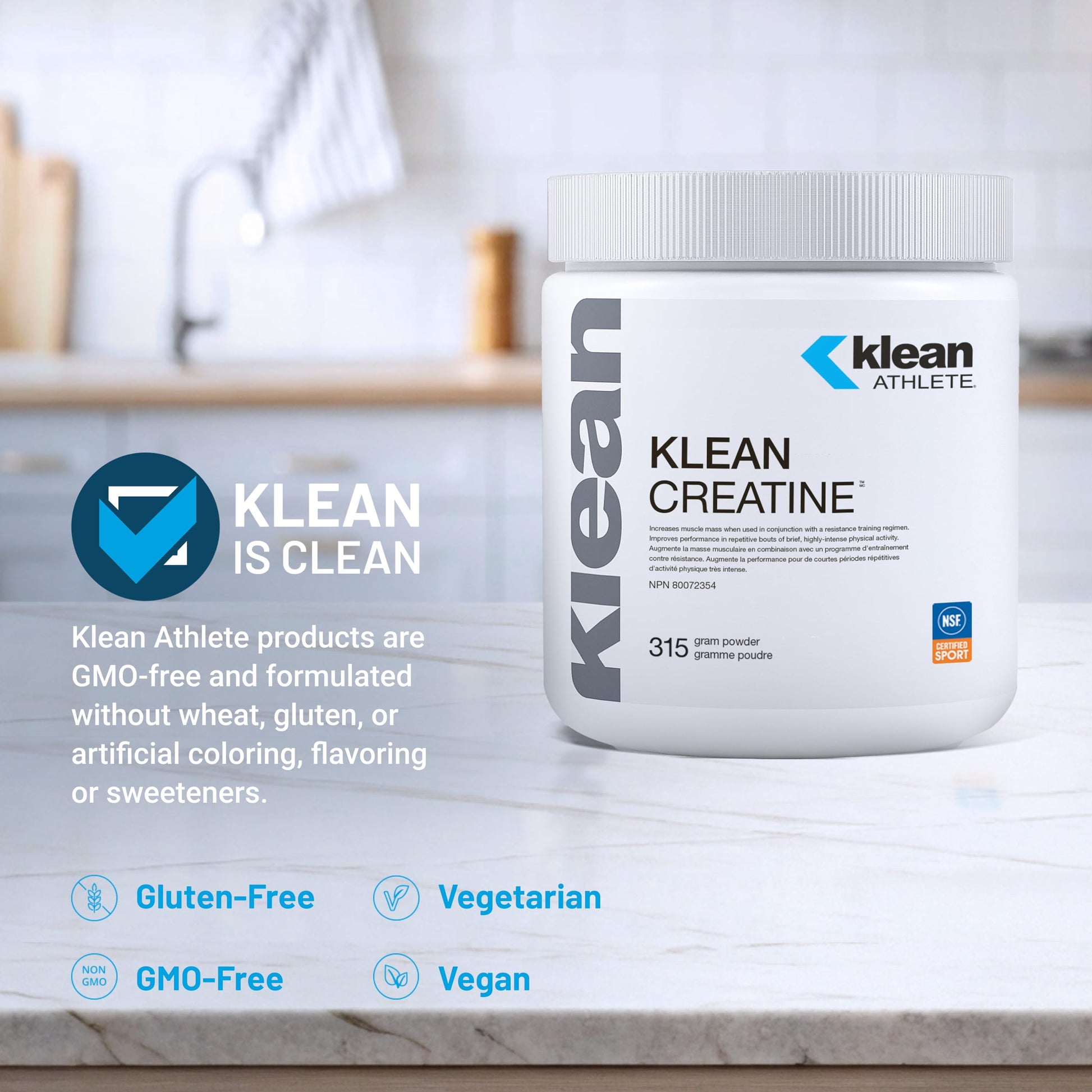 Klean Athlete - Klean Creatine - Supports Muscle Strength and Performance* - NSF Certified for Sport - 315 Grams Powder - Available at All In One Marketplace Canada