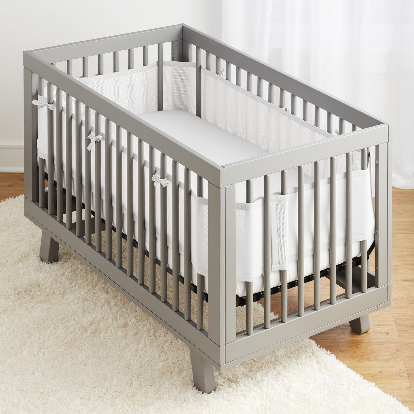 BreathableBaby Breathable Mesh Liner for Full-Size Cribs, Classic 3mm Mesh, White (Size 4FS Covers 3 or 4 Sides) 🍁 All In One Marketplace Canada