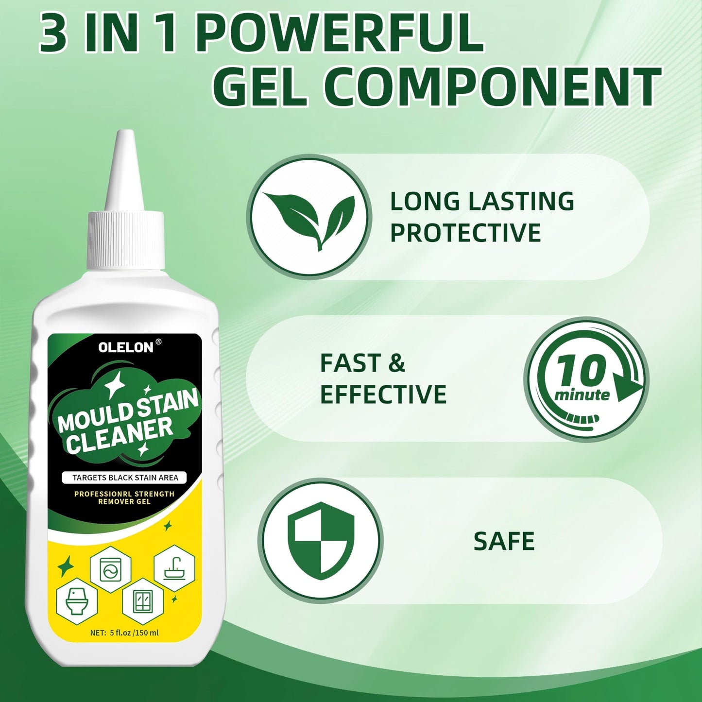 Mold Remover Gel for Washing Machine Cleaner and Tile Grout Cleaner