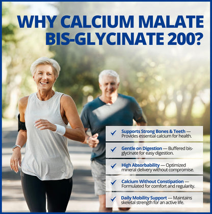 CanPrev Calcium Malate Bis-Glycinate Supplement, 120 Capsules 120-Day Supply - Therapeutic 200mg Elemental - Ideal for Healthy Bones, Teeth, Muscle Cramps and Promote Relaxation - Vegan and Non-GMO - Available at All In One Marketplace Canada
