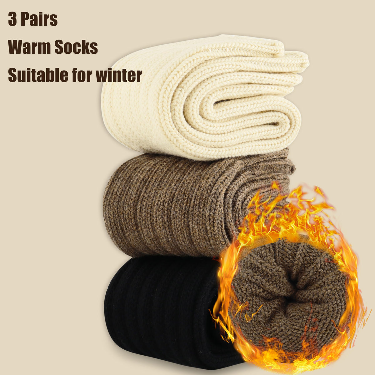 Moyel 3 Pairs Alpaca & Merino Wool Socks Women Warm Winter Thermal Cozy Thick Socks Cute Crew Socks for Women Women’s Boot Socks for Hiking Gifts for Women on Christmas 🍁 All In One Marketplace Canada