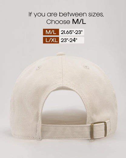 FURTALK Vintage Washed Distressed Cotton Baseball Cap Adjustable Classic Baseball Hat for Women Men Beige