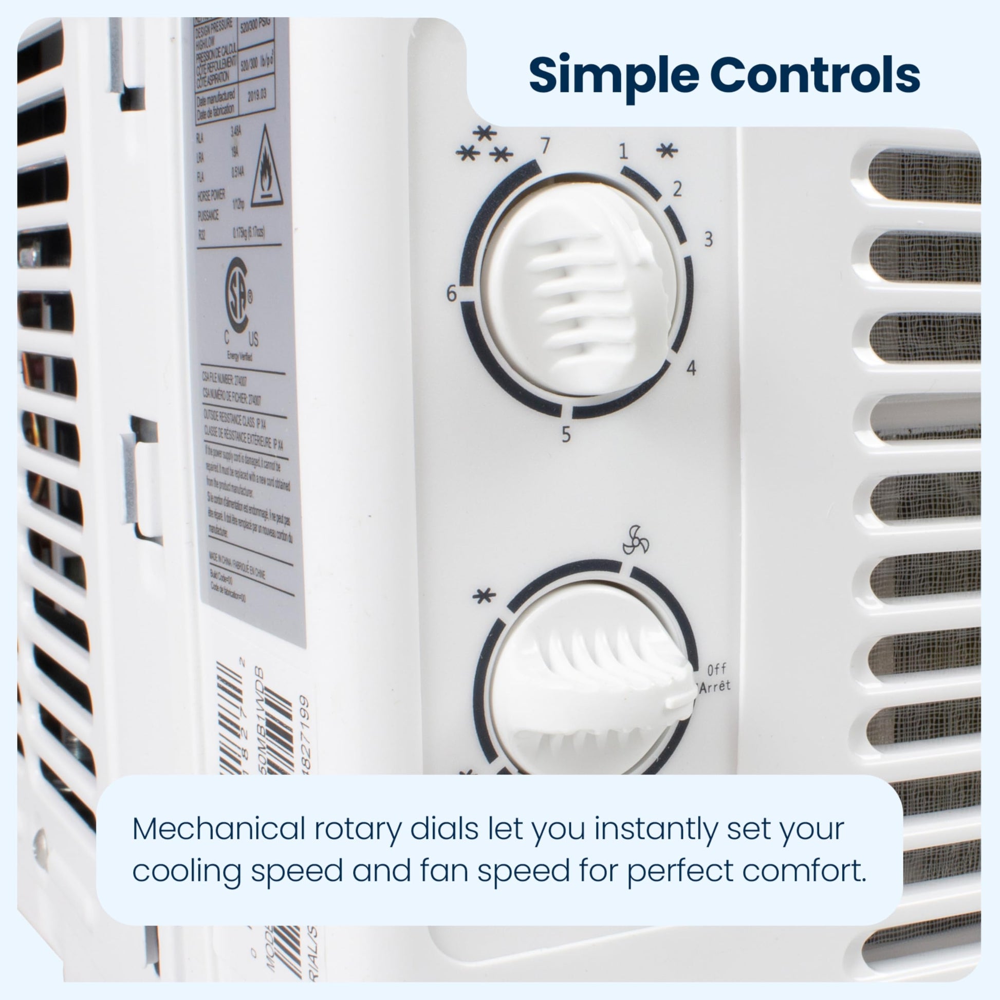 Danby DAC050MB1WDB 5,000 BTU Window Air Conditioner, 2 Cooling and Fan Settings, Easy to Use Mechanical Rotary Controls, Ideal for Rooms Up to 150 Square Feet - Available at All In One Marketplace Canada