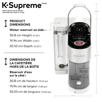 Keurig K-Supreme Single Serve K-Cup Pod Coffee Maker, With MultiStream Technology, White