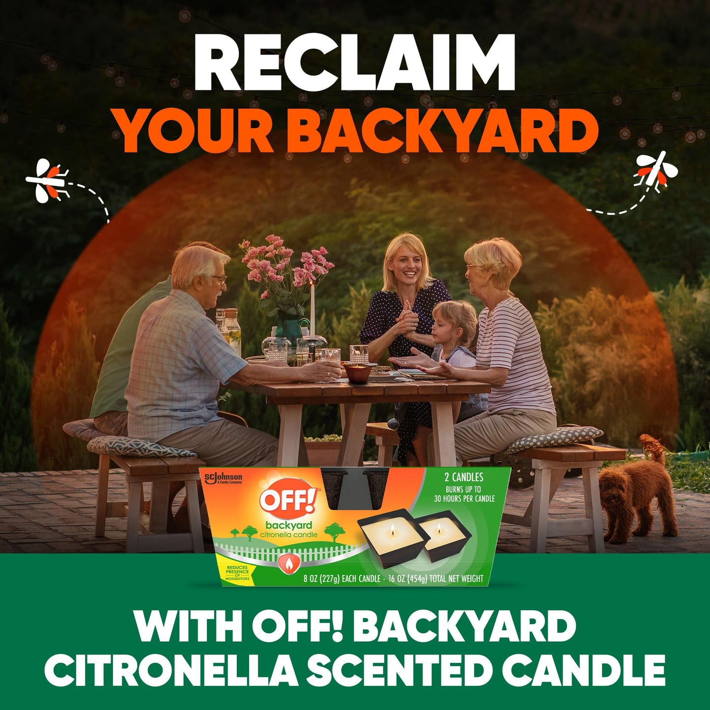 Off! Backyard Citronella Scented Candle, Ambiance Enhancing Centerpiece, Burns for up to 25 Hours, 16 oz (Pack of 2) OFF!