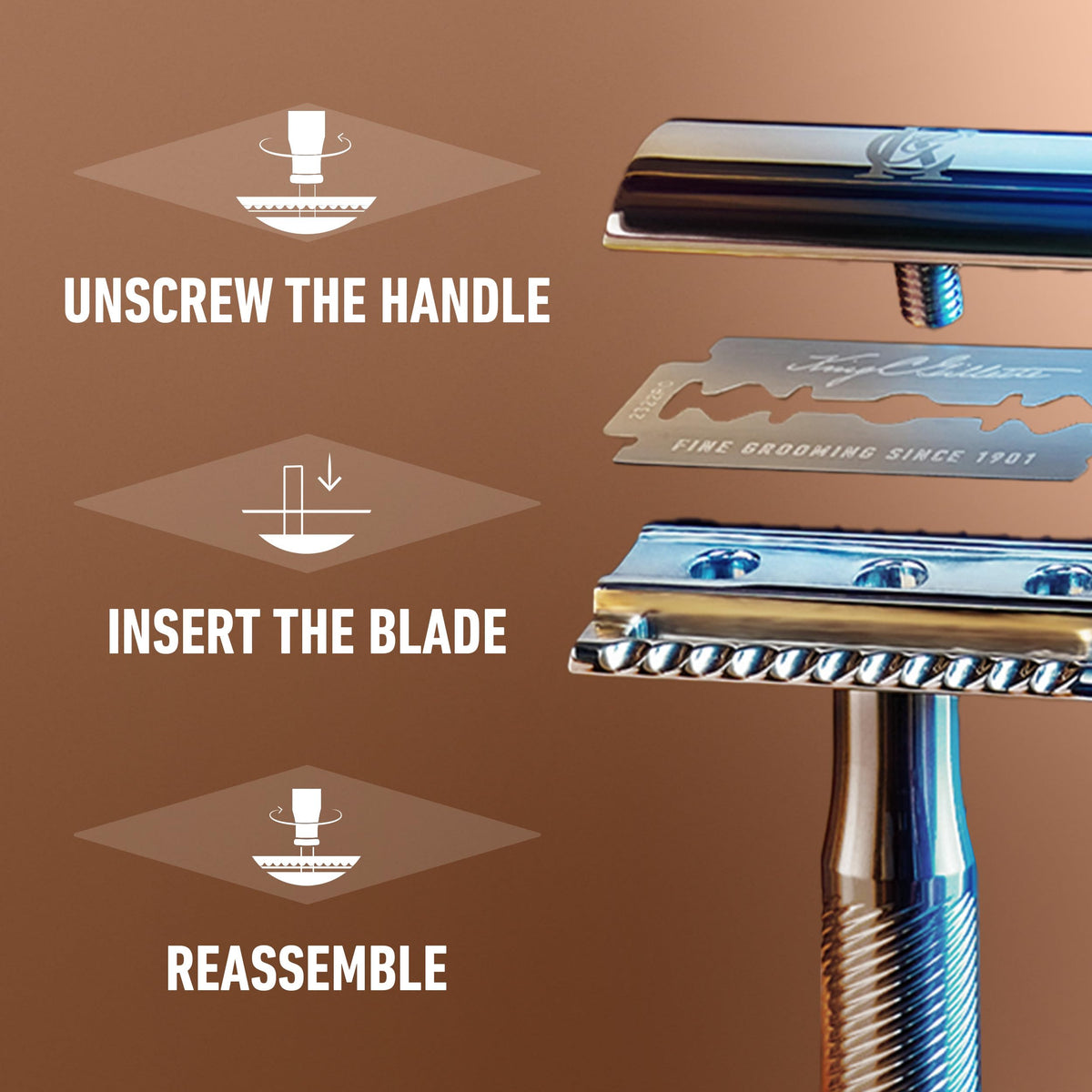 King C. Gillette Double-Edge Safety Razor blades for better control, with anti-friction coating, 100 count