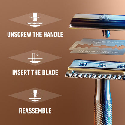King C. Gillette Double-Edge Safety Razor blades for better control, with anti-friction coating, 100 count