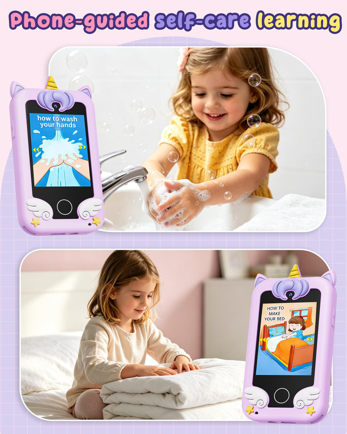 UCIDCI Kids Smart Phone Toys for Girls Ages 3-7 with Dual Camera - Kids Phone with Learning Games, Travel Toys with MP3 Music Player for Christmas, Birthday Gifts for 3 4 5 6 7 Year Old Boys 🍁 All In One Marketplace Canada