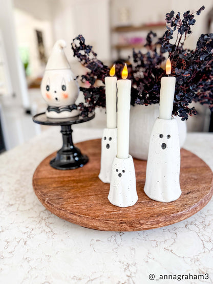 Vase fantôme Mud Pie, vase à fleurs d'Halloween moyen pour décoration d'automne
