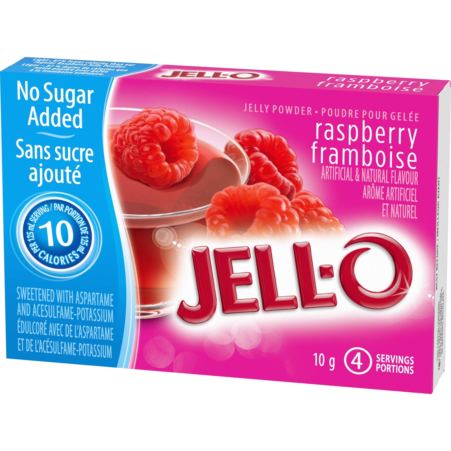 Jell-O Zero Sugar Raspberry Jelly Powder Mix, 10 g Box (Pack of 18)