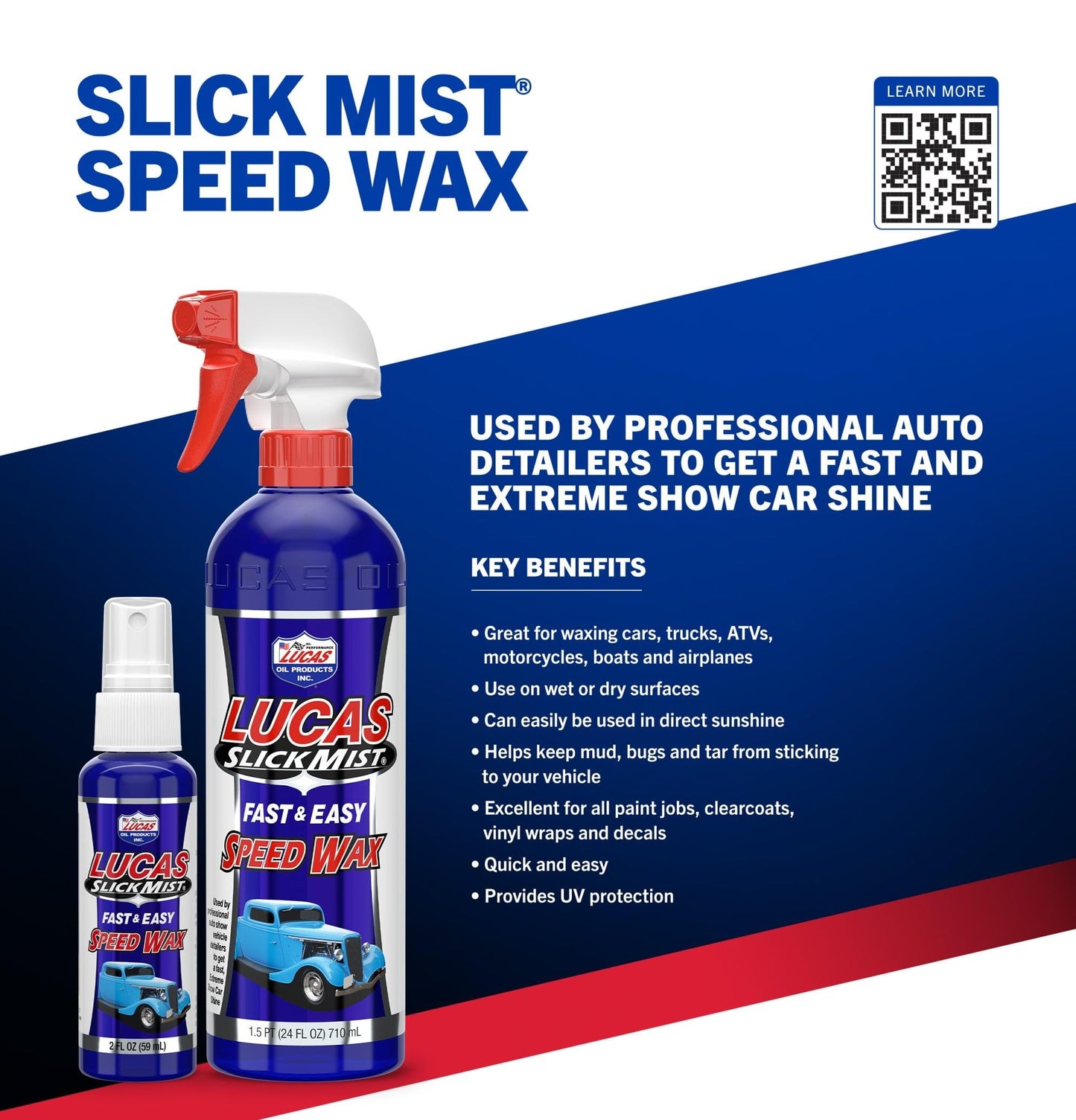 Lucas Oil LUC10160 Blue 24 Ounce Slick Mist Speed Wax Lucas Oil