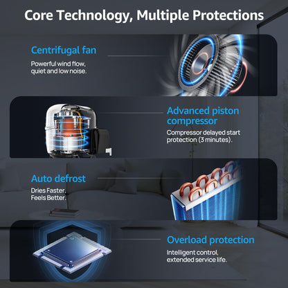Dehumidifier for Basement with Drain Hose Max 34 Pints, KNKA 2500 Sq.Ft Dehumidifiers for Home, Large Room, Bathroom, Three Operation Modes, Intelligent Humidity Control, Dry Clothes, 24HR Timer
