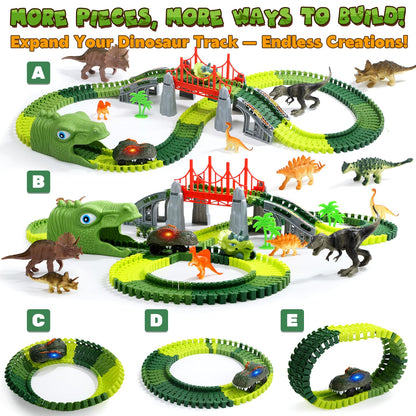 EagleStone Dinosaur Track Set for Kids – 225 PCS Flexible Race Tracks 🍁 All In One Marketplace Canada