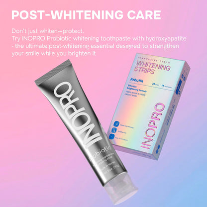 InoPro Teeth Whitening Strips 14 Treatments Kit - Sensitive Teeth Whitener, Peroxide Free, Enamel Safe Green White Strips, Deep Stains Removal - Instant Teeth Whitening Without The Harm (28 Strips) - Available at All In One Marketplace Canada