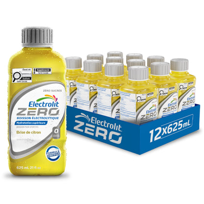 Electrolit Zero Hydration Beverage & Recovery Drink w/Electrolytes, 625ml - Pack of 12- LEMON BREEZE 🍁 All In One Marketplace Canada