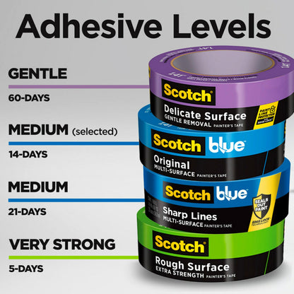 Scotch Painter’s Tape ScotchBlue Original Painter's Tape, Multi-Surface, 36 mm (4 Rolls) - 2090-1.41 Inch X 60 Yards, Blue (2090-36EP4) ScotchBlue