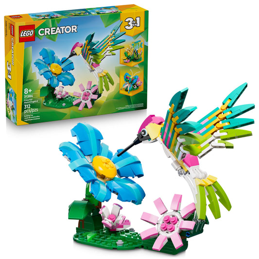 LEGO Creator 3 in1 Wild Animals: Colorful Hummingbird Building Toy for Girls, Boys, & Kids, Ages 8+ - Build a Bird, Butterfly, or Tropical Fish - Gift Idea for Birthdays - 31384 - Available at All In One Marketplace Canada