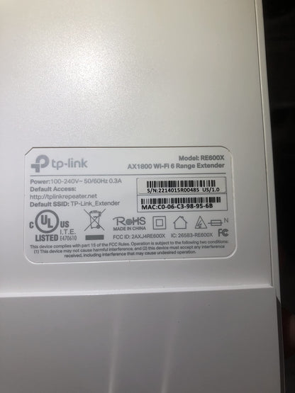 TP-Link AX1800 WiFi Extender Internet Booster (RE600X) - WiFi 6 Range Extender Covers up to 1500 sq.ft and 30 Devices, Dual Band, AP Mode w/Gigabit Port, APP Setup TP-Link