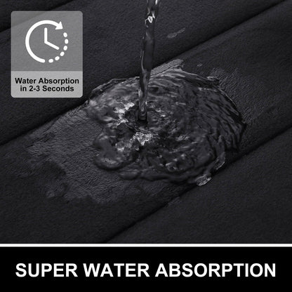 OLANLY Soft Memory Foam Bath Mat, Non-Slip and Super Absorbent Bathroom Mat, Machine Washable Quick Dry Bath Mats for Bathroom, Shower, and Tub, 16" x 24", Black