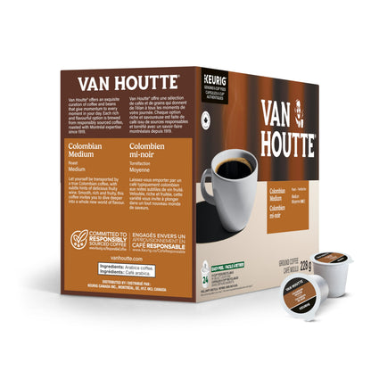 Van Houtte Colombian Medium K-Cup Coffee Pods, 24 Count For Keurig Coffee Makers