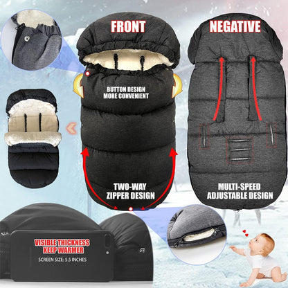 FindXeink Waterproof &Thicken Universal Stroller Blanket for Babies,Toddler's Stroller Sleeping Bag & Footmuff & Bunting & Cover for Autumn Winter 🍁 All In One Marketplace Canada