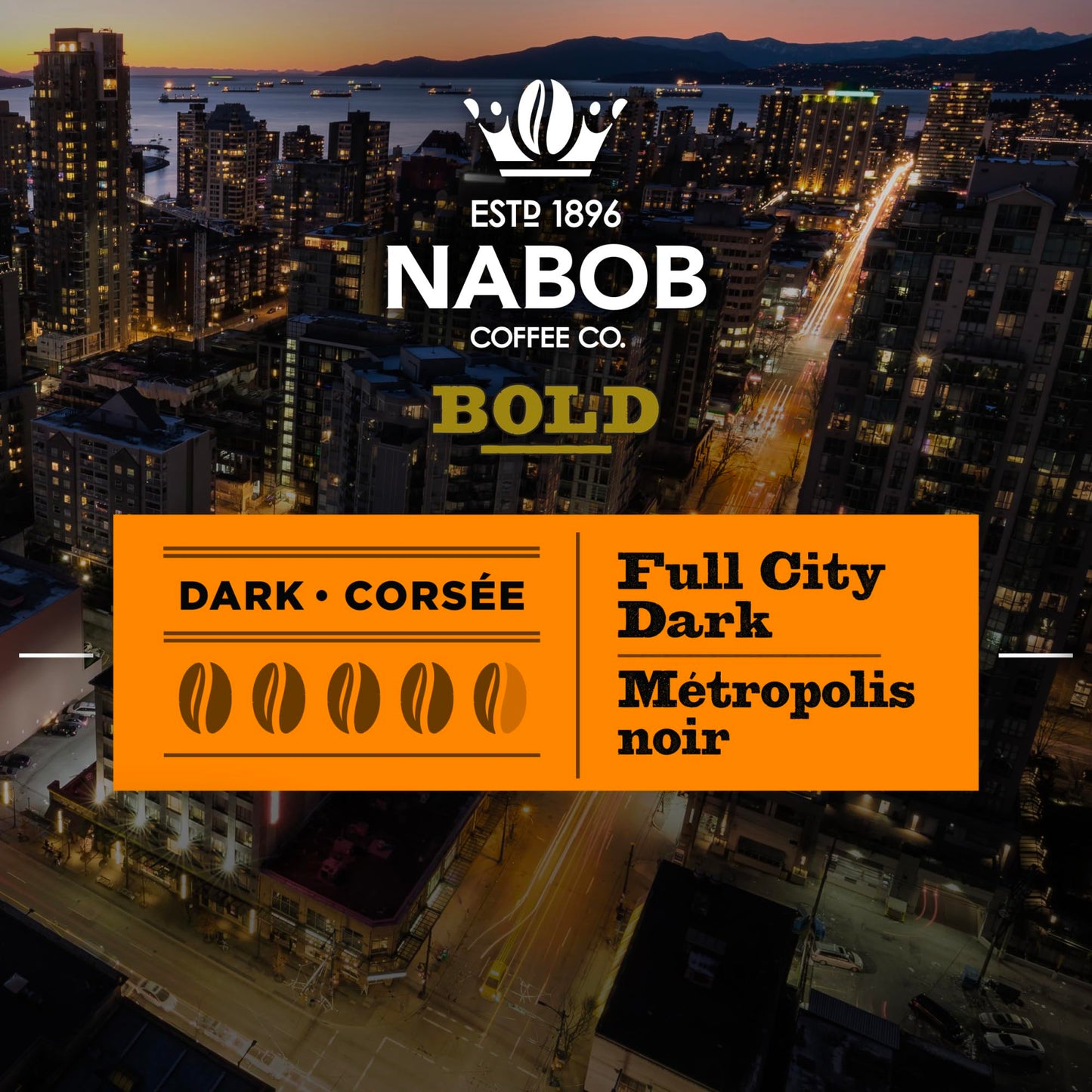Nabob Bold Full City Dark 100% Compostable Pods, 56 Pods - Available at All In One Marketplace Canada