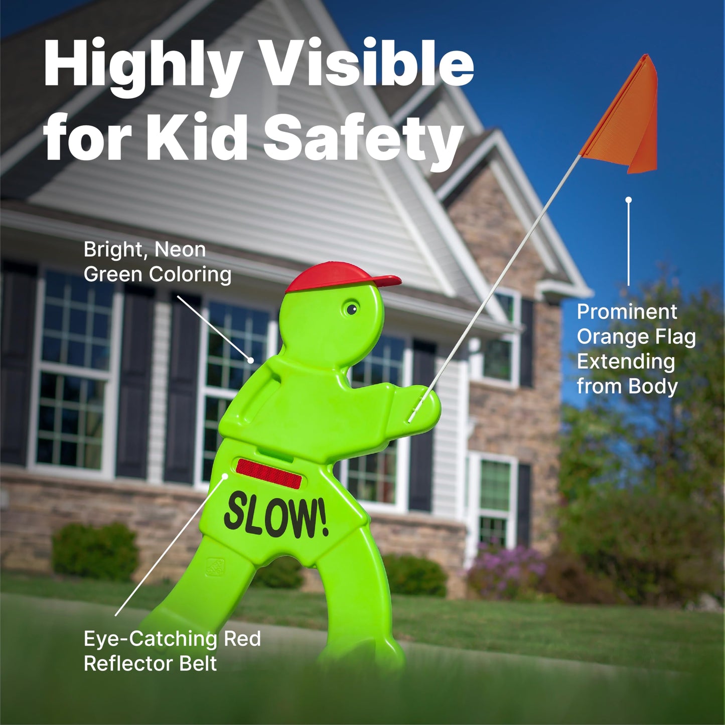 Step2 Kid Alert Street Safety Sign, Kids at Play Signage for Neighborhood Safety, 32-Inch Tall Reflective Caution Sign with Warning Flag 🍁 All In One Marketplace Canada