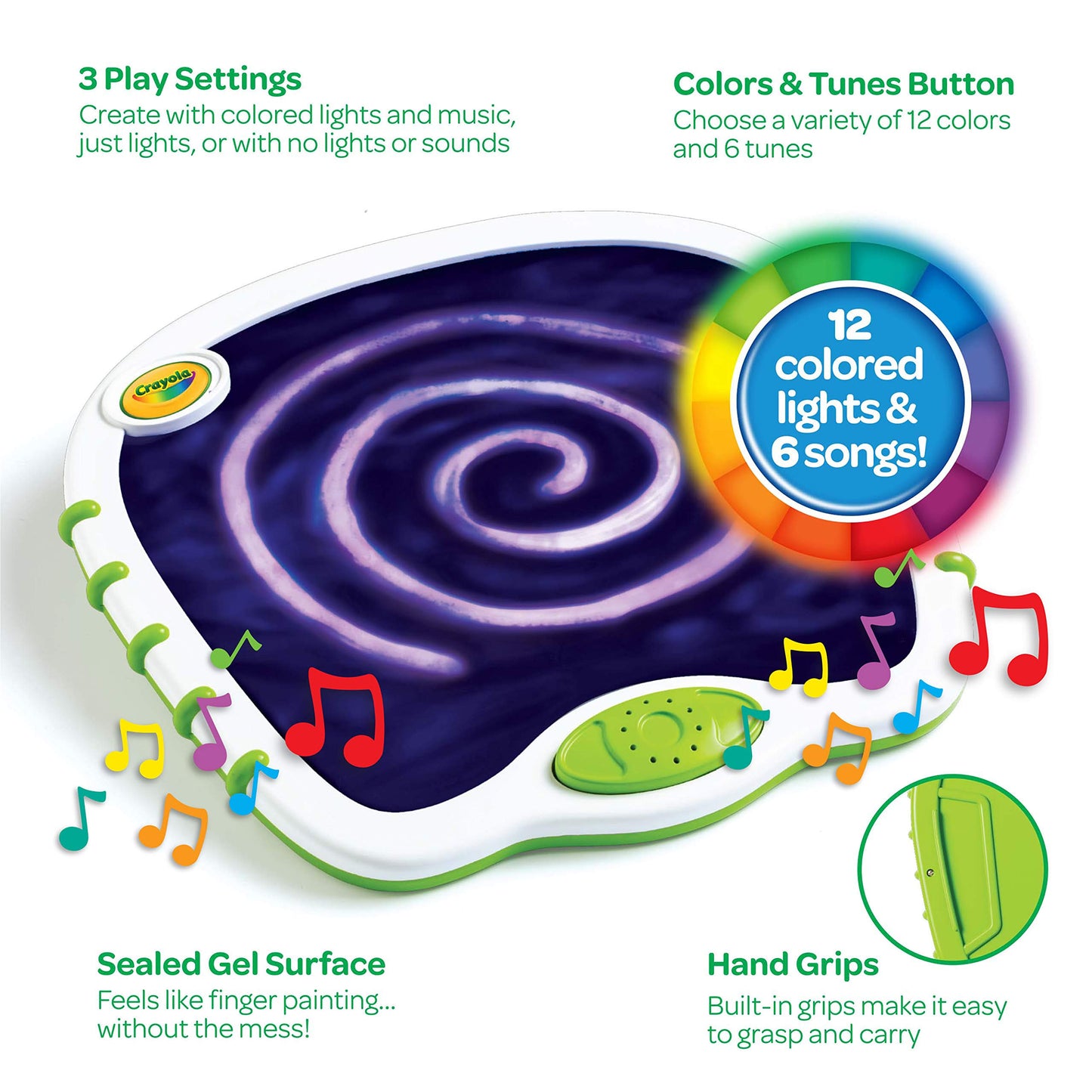Crayola Toddler Touch Lights, Musical Sensory Toys for Toddlers, Learning Gifts, Light Up Drawing Pad, Mess Free Painting, Travel Activity, 2+ - Available at All In One Marketplace Canada