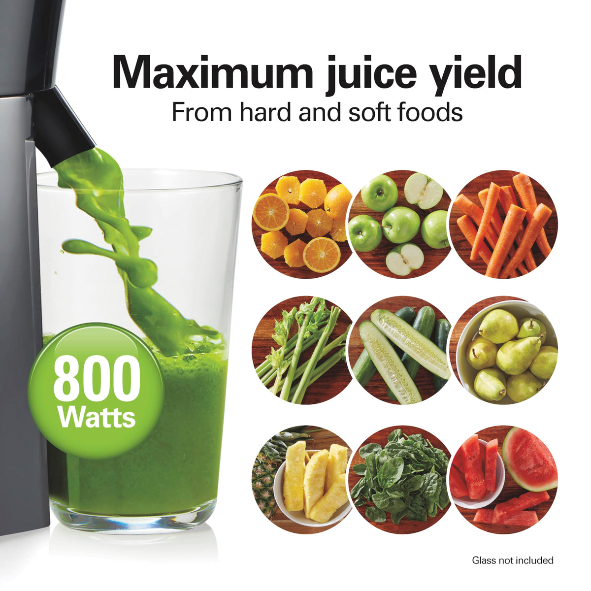 Hamilton Beach Big Mouth 3 inch Feed Chute Juice Extractor for Whole Fruits & Veggies, Easy Clean stainless steel strainer, Centrifugal Extractor, BPA Free, large Pulp bin, 800W, Black, 67601AG