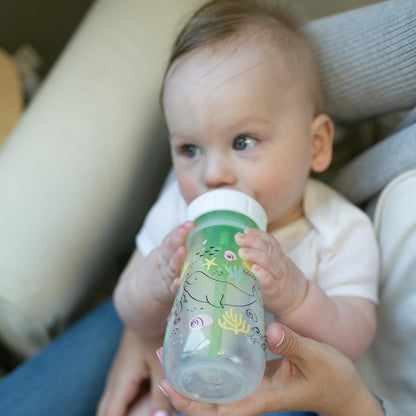 Dr. Brown’s Natural Flow Anti-Colic Options+ Wide-Neck Baby Bottle Designer Edition Bottles, Ocean Decos, 9 oz/270 mL, Level 1 Nipple, 2-Pack, 0m+ 🍁 All In One Marketplace Canada