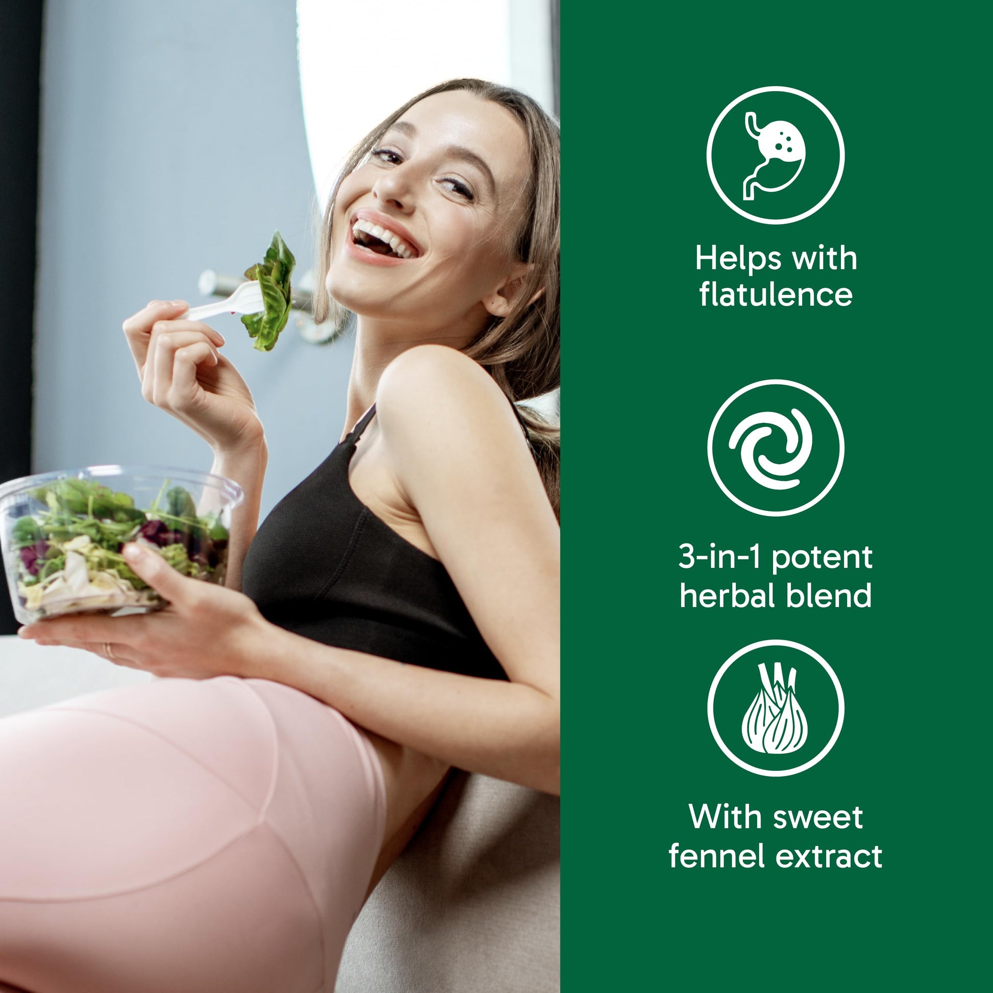 Organika Canadian-Made Bloat Relief- Helps Relieve Bloating and Flatulence- Herbal Blend of Sweet Fennel, Turmeric, and Milk Thistle- Digestive Support- 120vcaps Organika