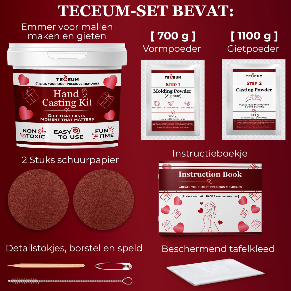 TECEUM Hand Casting Kit – Unique Gift for Couples, Family, Babies & Adults 🍁 All In One Marketplace Canada