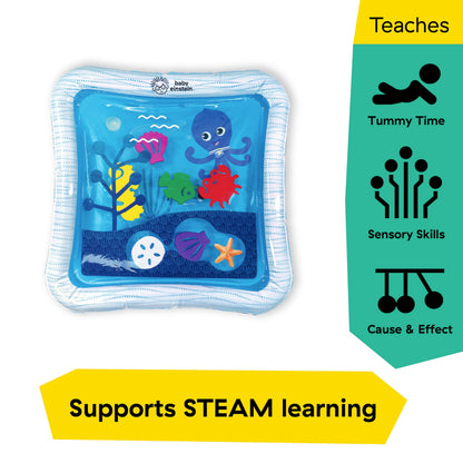 Baby Einstein Octopus Water Play Mat - Safety Fill Line, Tummy Time Activity & Sensory Toy for Babies Newborn & up, Blue Baby Einstein