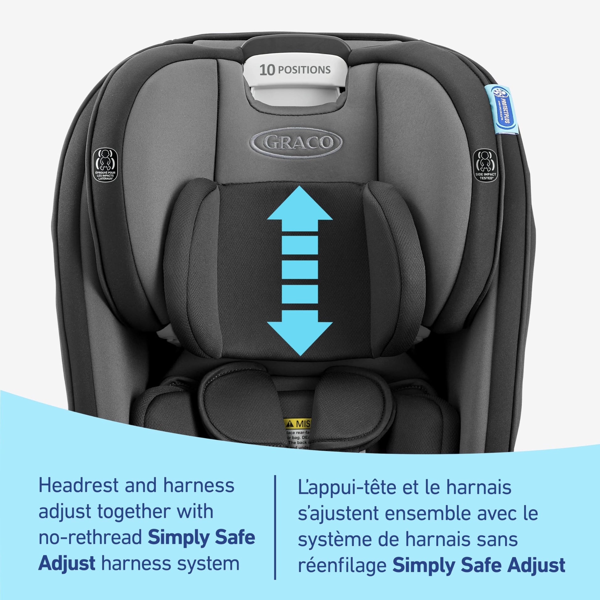 Graco SlimFit3 LX 3-in-1 Car Seat ft. Anti-Rebound Bar, Baby to Big Kid Car Seat, 2.2-45 kg (4-100 lb), Gotham Graco
