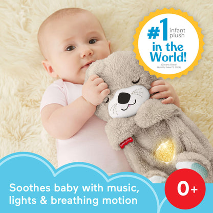 Fisher-Price Baby Toy Soothe ‘n Snuggle Otter, Plush Portable Sound Machine with Breathing Motion & Lights for Newborns Ages 0+ Months