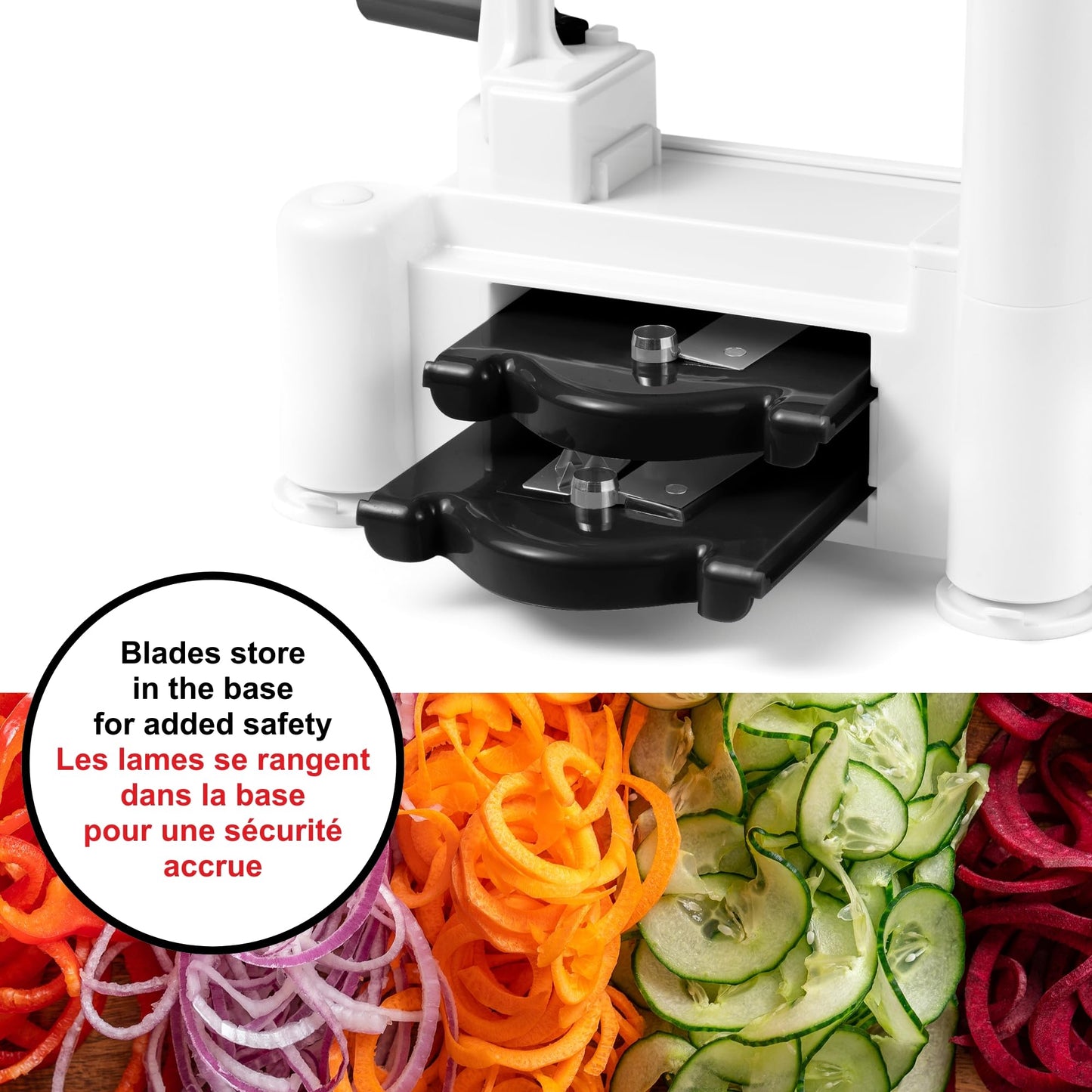 Starfrit Spiralizer, 4 Blades, Veggie Noodle Maker, Suction Base Starfrit