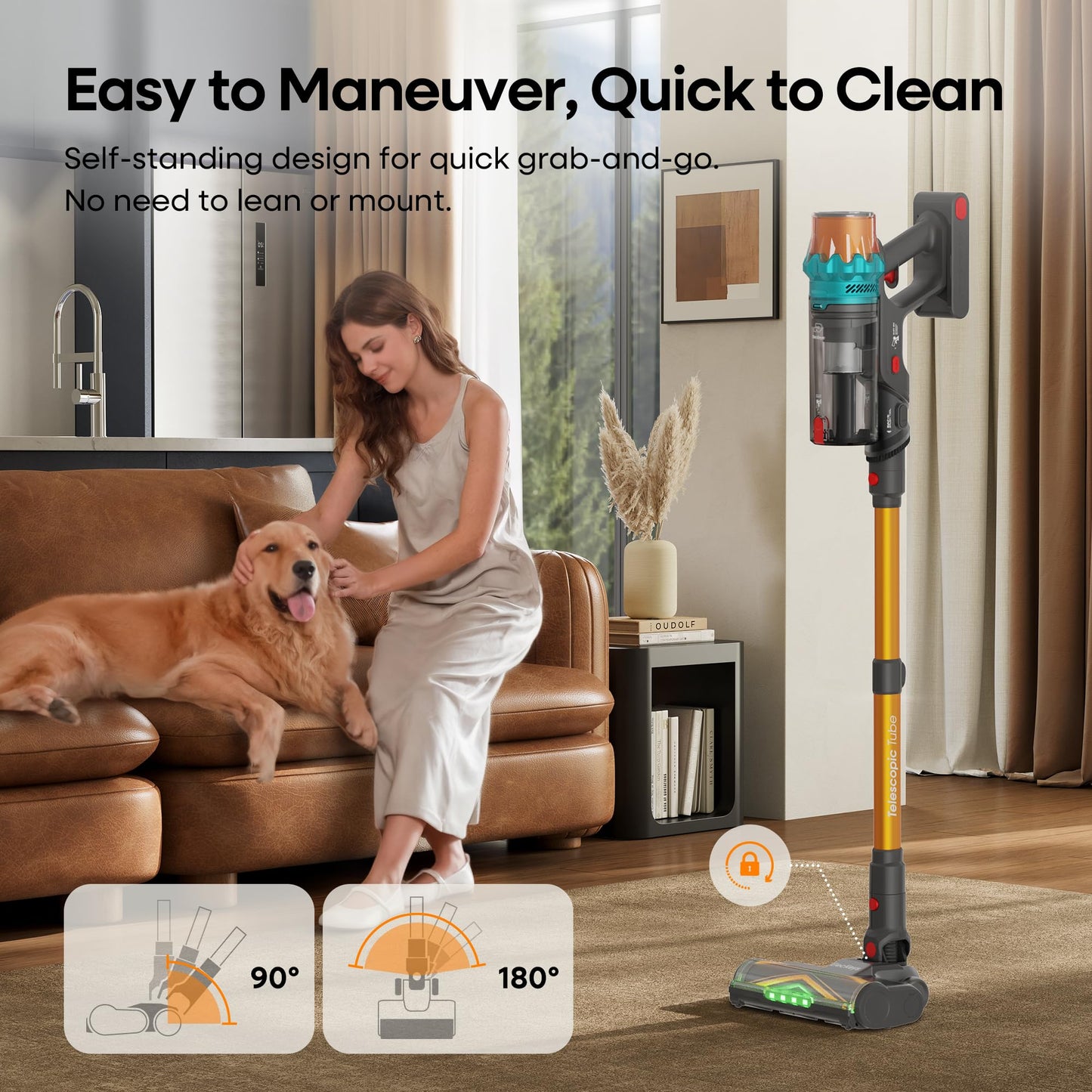 ElecKeys Cordless Vacuum Cleaners, 650W 55KPA Vacuum Cleaners with 70 Mins Runtime, LED Display, Anti-Tangle, Powerful Cordless Stick Vacuum for Home, Pet Hair, Hard Floors, Carpet - Available at All In One Marketplace Canada