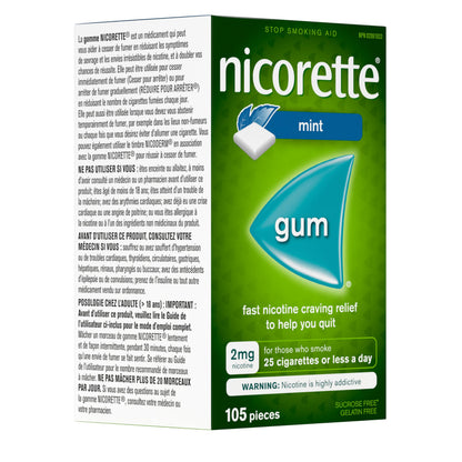 Nicorette Gum, Extreme Chill Mint, 2 mg, 105 Count Nicorette
