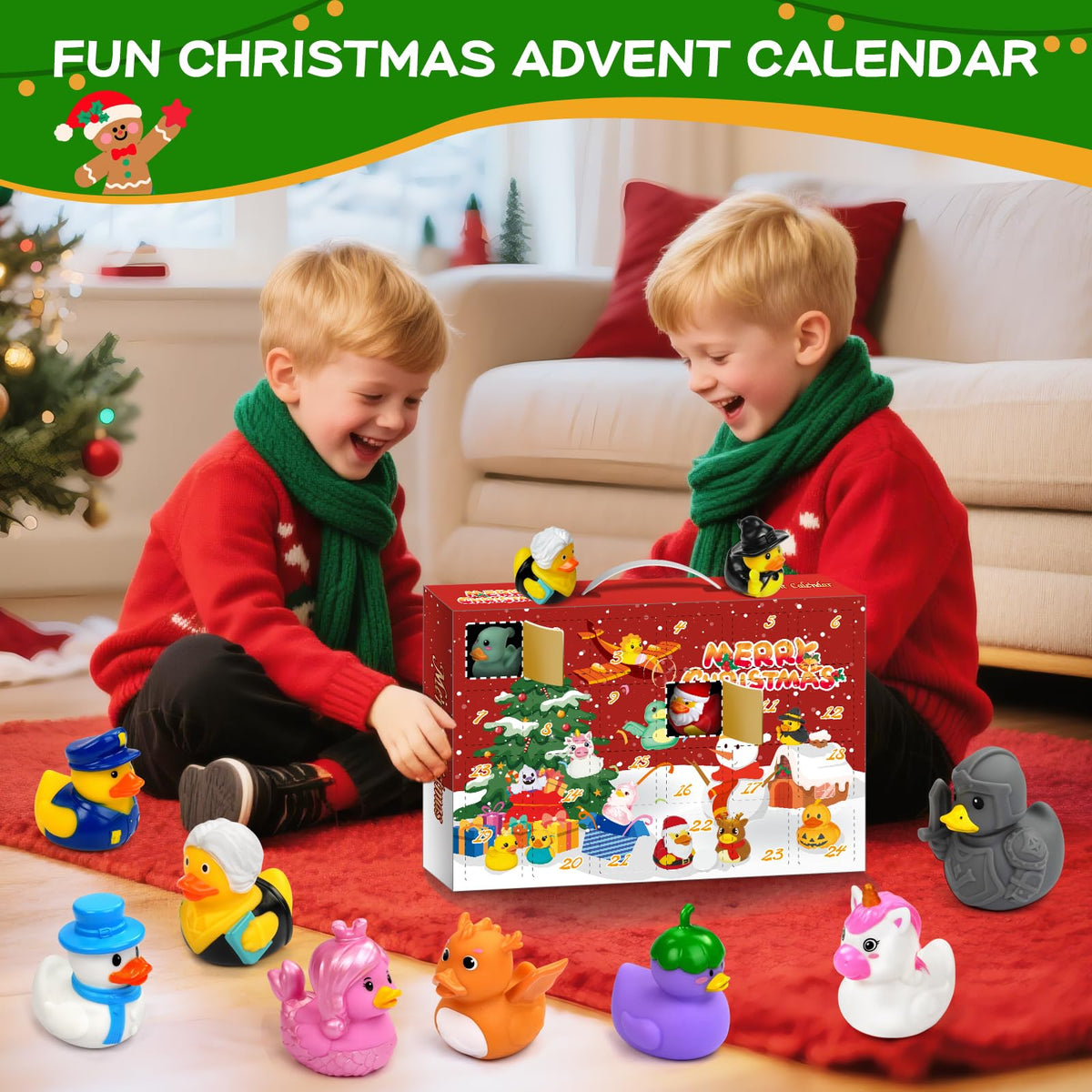 Advent Calendar 2026 Rubber Duck for Kids Toddler Baby 24 Days of Christmas Countdown Toys for Kids Boys and Girls Christmas Party Favors Gifts 🍁 All In One Marketplace Canada