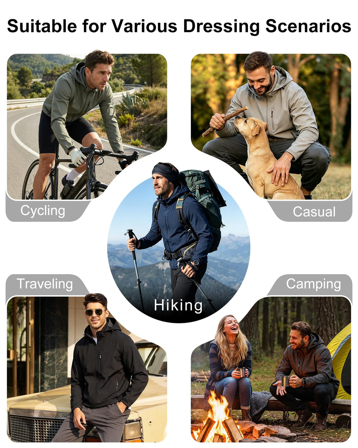 Outdoor Ventures Men's Softshell Jacket Waterproof Fleece Rain Shell Coat 🍁 All In One Marketplace Canada