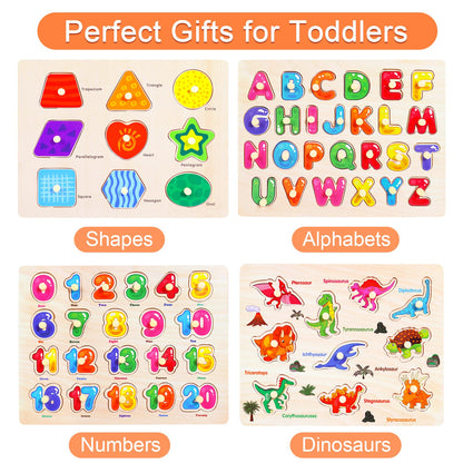 Melofaver Montessori Wooden Peg Puzzles for Kids 3-5, Toddler Puzzles Gifts 🍁 All In One Marketplace Canada