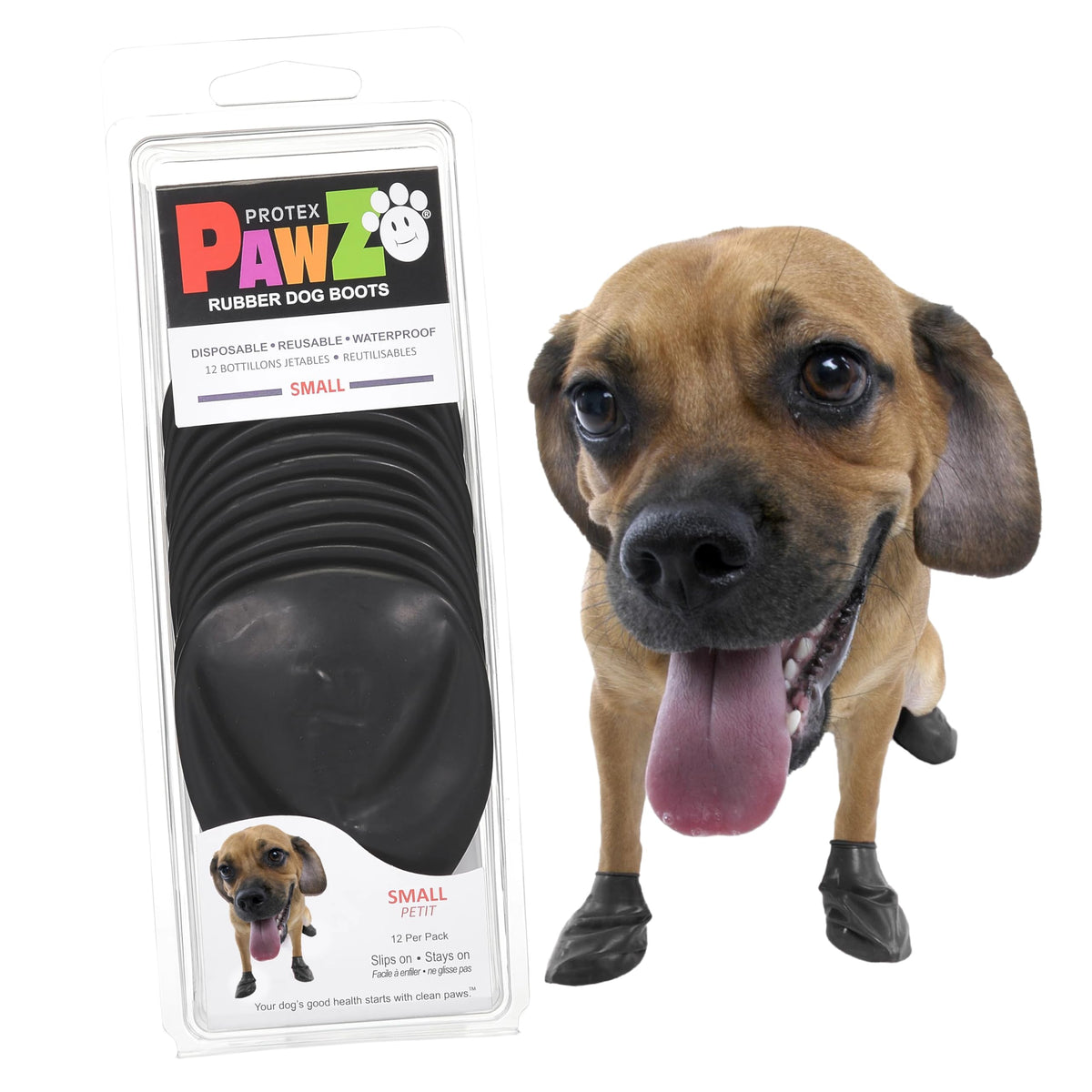 Pawz PZBLKS Water-Proof Dog Boots, Small, 2-Inch to 2.5-Inch, Black 🍁 All In One Marketplace Canada