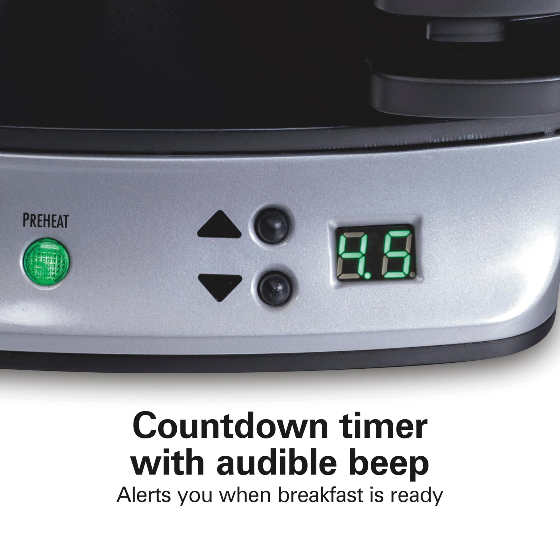 Hamilton Beach Dual Breakfast Sandwich Maker with Audible Timer, Ready in 5 Minutes, Removable Dishwasher Safe PFAS-Free Non-Stick Egg Cooker Ring, Silver (25490MNC) Hamilton Beach