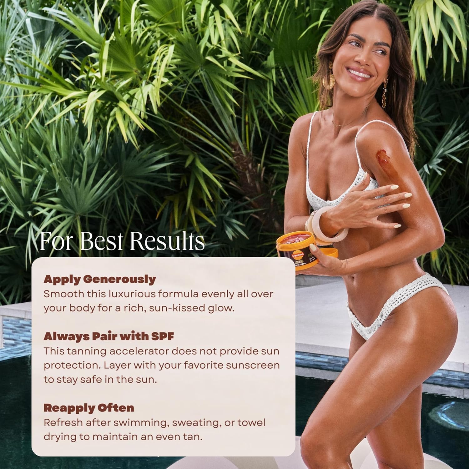 Carroten Intensive Tanning Gel | Browning Indoor/Outdoor Tan Accelerator | Non-Greasy, Water-Resistant with Carrot and Coconut Oil | Vitamin A & E For Moisture & Hydration | Made in Greece | 5 Fl Oz