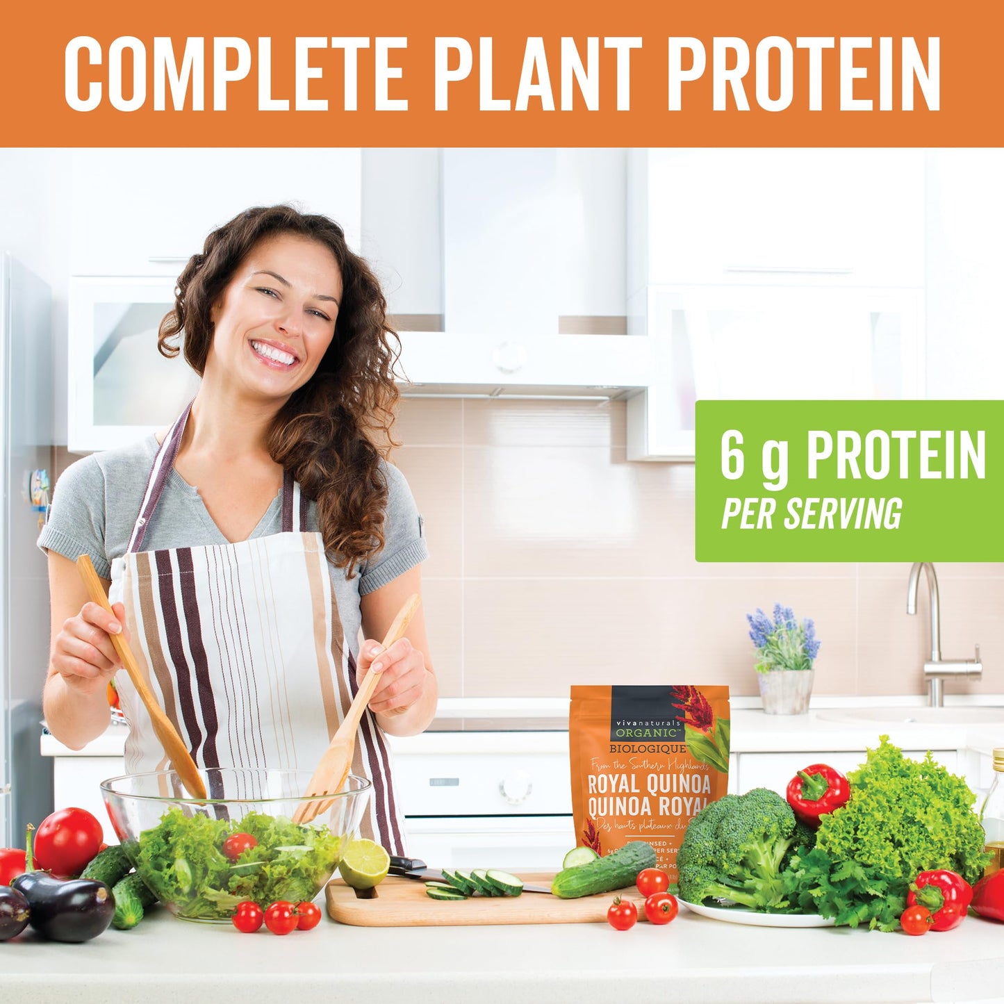 Viva Naturals Organic Quinoa (4 lb) – Quinoa Organic, Non-GMO & Pre-Washed Whole Grain | Gluten-Free Vegan Plant Protein, Source of Fibre & Iron, Puffed Rice & Pasta Substitute Viva Naturals